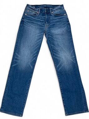 EUC American Eagle Women’s 28x30 Blue Straight Leg Jeans Denim #straightleg #y2k